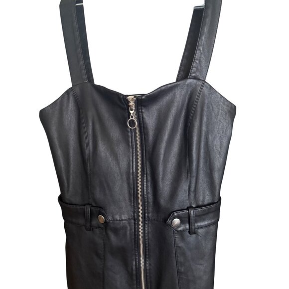 O’stin Studio Black Faux Leather Mini Dress Size XS - Picture 2 of 4